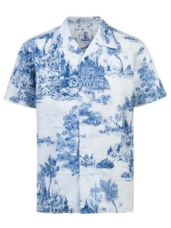 Blouse "Resor" wit/blauw