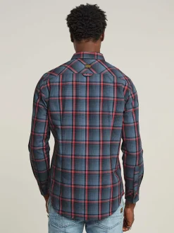 Blouse - slim fit - blauw