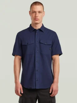Blouse - slim fit - donkerblauw