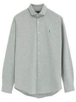 Blouse - slim fit - groen/wit