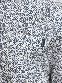 Blouse - slim fit - wit/donkerblauw