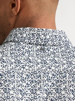 Blouse - slim fit - wit/donkerblauw