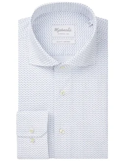 Blouse - slim fit - wit/donkerblauw