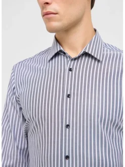 Blouse - slim fit - wit/grijs
