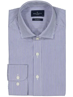 Blouse - tailored fit - donkerblauw/wit