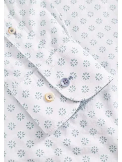 Blouse wit/turquoise