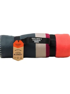 Campingdeken grijs/rood - (L)150 x (B)124 cm