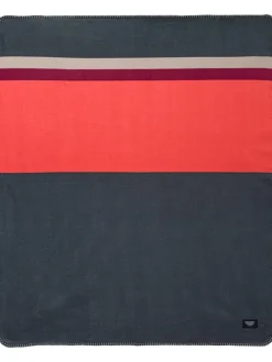 Campingdeken grijs/rood - (L)150 x (B)124 cm