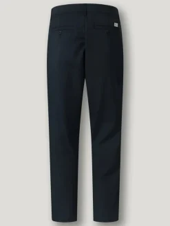Chinobroek "Poplin" donkerblauw