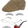 5-delige accessorieset "Alter Mann" lichtbruin/grijs