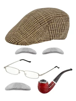 5-delige accessorieset "Alter Mann" lichtbruin/grijs