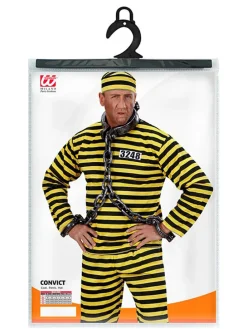 3-delige kostuum "Convict" geel/zwart