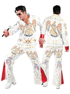 2-delige kostuum "King of Rock'n'Roll" wit/rood