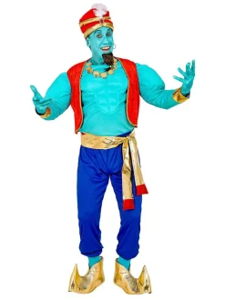 6-delige kostuum "Magic Genie" turquoise/blauw/rood