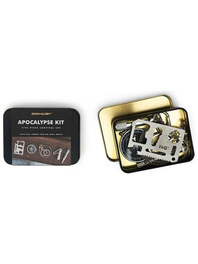 6-delige noodpakketset ''Apocalypse Kit'' zwart