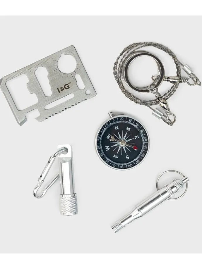 6-delige noodpakketset ''Apocalypse Kit'' zwart