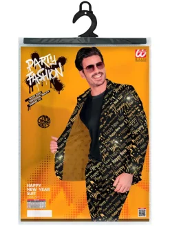 2-delige outfit "Happy New Year" zwart/goudkleurig