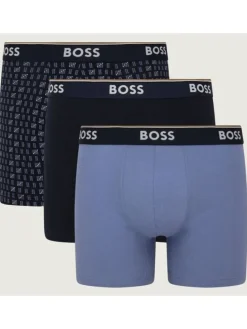 3-delige set: boxershorts donkerblauw/blauw