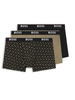 3-delige set: boxershorts kaki/zwart