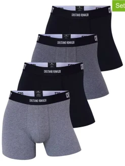 4-delige set: boxershorts zwart/grijs