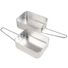 2-delige set: campingservies zilverkleurig