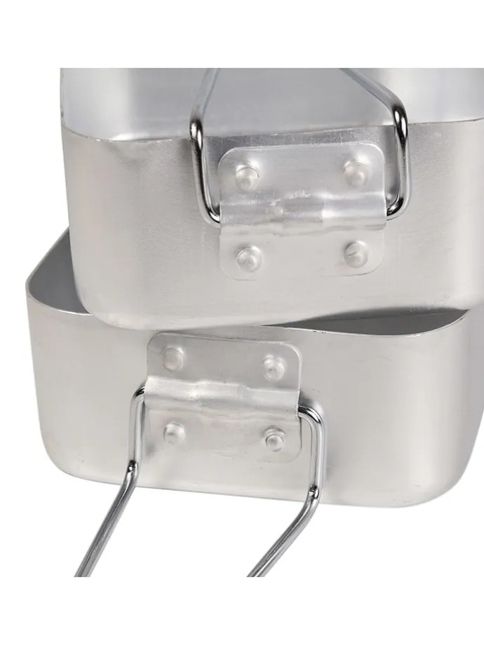 2-delige set: campingservies zilverkleurig
