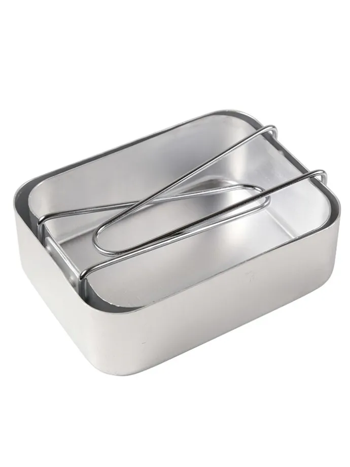 2-delige set: campingservies zilverkleurig