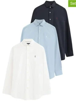 3-delige set: hemdjes - slim fit - wit/lichtblauw/donkerblauw