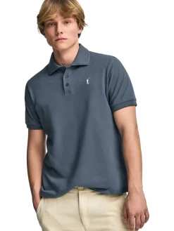 3-delige set: poloshirts blauwgrijs/beige/lichtblauw