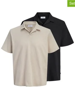 2-delige set: poloshirts "Devin" beige/zwart