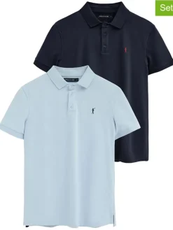 2-delige set: poloshirts donkerblauw/lichtblauw