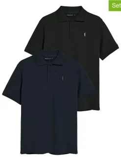 2-delige set: poloshirts zwart/donkerblauw