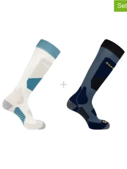 2-delige set: ski-/snowboardsokken "Access" blauw/crème