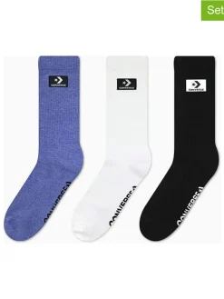 3-delige set: sokken "Stacked Patch" blauw/wit/zwart