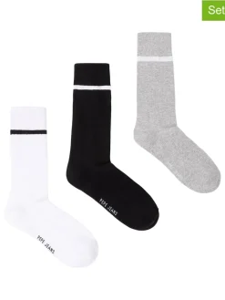 3-delige set: sokken wit/zwart/grijs