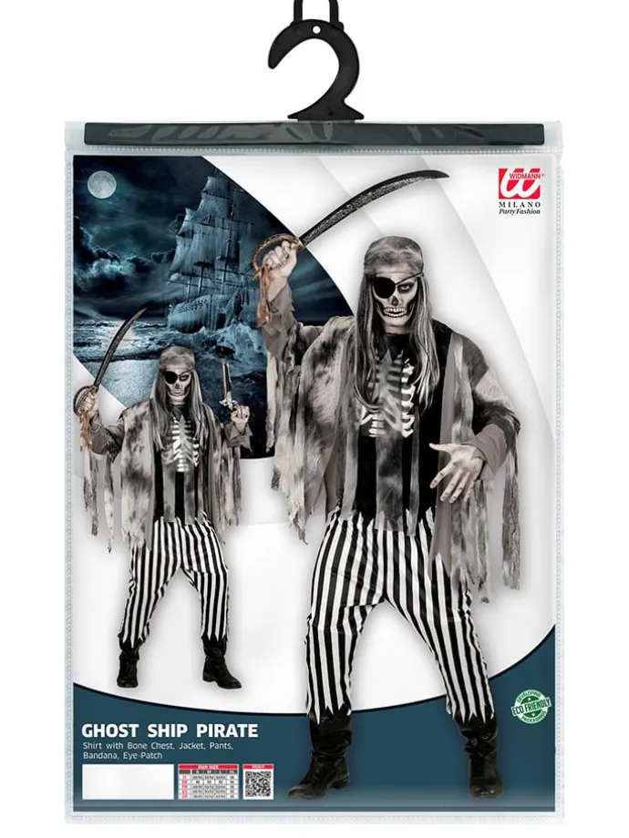 5-delig kostuum "SPOOKSCHIPPIRAAT" zwart/wit