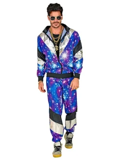 2-delig kostuum "80's Trainingspak" blauw/meerkleurig