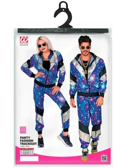 2-delig kostuum "80's Trainingspak" blauw/meerkleurig