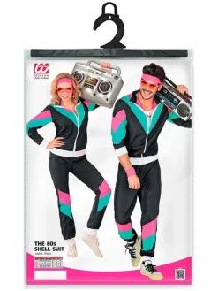 2-delig kostuum "80's Trainingspak" zwart/turquoise/roze
