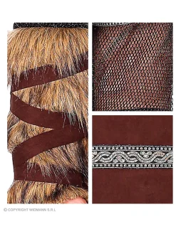 6-delig kostuum "Viking" bruin