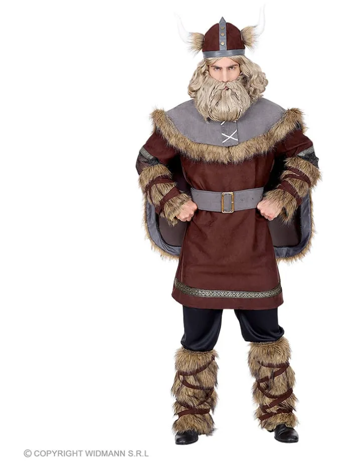 6-delig kostuum "Viking" bruin