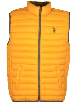 Doorgestikte bodywarmer geel