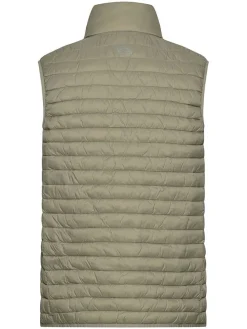Doorgestikte bodywarmer kaki