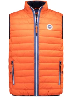 Doorgestikte bodywarmer oranje