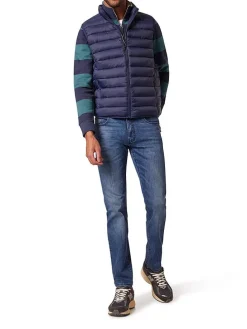 Doorgestikte bodywarmer pruimkleurig