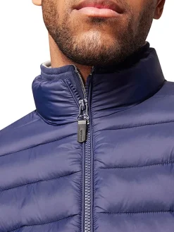 Doorgestikte bodywarmer pruimkleurig