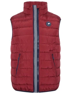 Doorgestikte bodywarmer rood