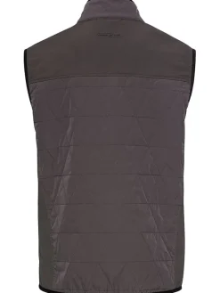 Doorgestikte bodywarmer taupe
