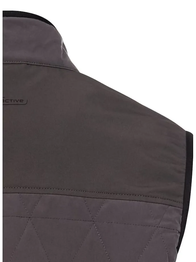 Doorgestikte bodywarmer taupe