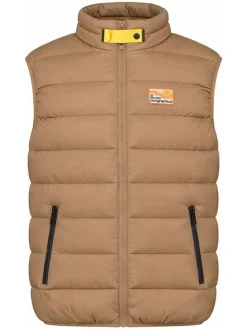 Doorgestikte bodywarmer "Valanche" lichtbruin